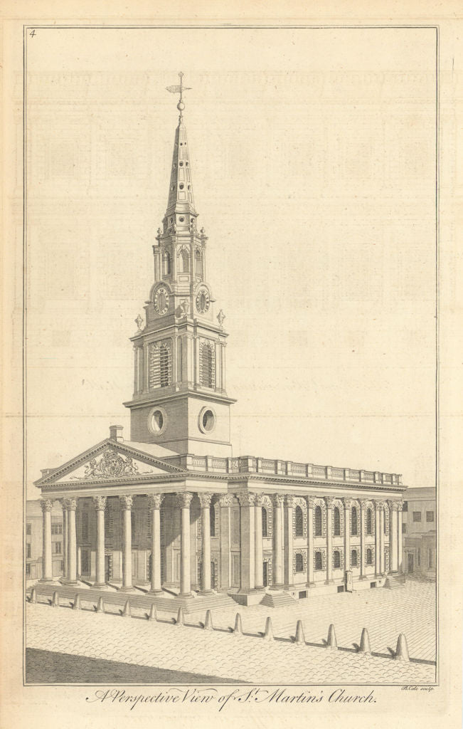 A Perspective View of St Martin-in-the-Fields Church by Benjamin Cole 1760